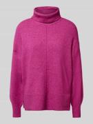 Pieces Rollkragenpullover mit erhabener Naht Modell 'MALOU' in Pink, G...