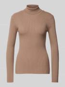 Pieces Slim Fit Rollkragenpullover in Ripp-Optik Modell 'MIRA' in Haze...