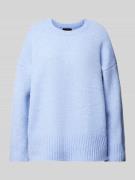 Pieces Langarm Pullover mit Seitenschlitzen Modell 'NANCY' in Hellblau...