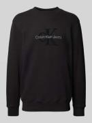 Calvin Klein Jeans Sweatshirt mit Label-Stitching in Black, Größe L