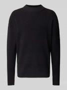 Calvin Klein Jeans Relaxed Fit Strickpullover mit Label-Patch in Black...