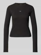 Calvin Klein Jeans Longsleeve mit geripptem Rundhalsausschnitt in Blac...