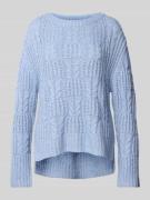 Tom Tailor Loose Fit Strickpullover mit Zopfstrickmuster und Seitensch...