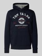 Tom Tailor Regular Fit Hoodie aus Baumwoll-Mix mit Logo Print in Marin...