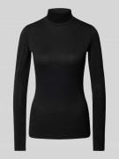 HUGO Slim Fit Longsleeve mit Stehkragen Modell 'Delaina' in Black, Grö...