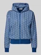 Lacoste Sport Sweatjacke mit Kapuze Modell 'Jacquard' in Bleu, Größe 3...