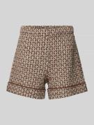 Marc Cain Wide Leg Shorts in Bouclé-Optik in Mittelbraun, Größe 34