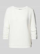 TOM TAILOR DENIM Tailliertes Sweatshirt mit Strukturmuster in Offwhite...