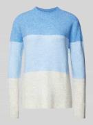 TOM TAILOR DENIM Regular Fit Strickpullover mit Colour Blocking in Bla...