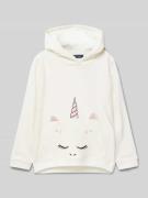 Blue Seven Loose Fit Hoodie mit Känguru-Tasche in Offwhite, Größe 104