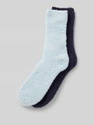 camano Socken aus Teddyfell im 2er-Pack in Blau, Größe 35-38