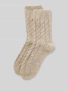 camano Socken mit Zopfmuster in Beige, Größe 35-38