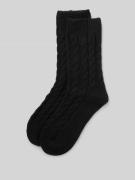 camano Socken mit Zopfmuster in Black, Größe 39-42