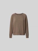 Juvia Longsleeve mit gerippten Abschlüssen in Taupe, Größe L