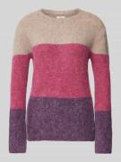 Fynch-Hatton Strickpullover mit Rundhalsausschnitt in Pink, Größe L