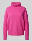 Fynch-Hatton Wollpullover mit gerippten Abschlüssen in Pink, Größe S