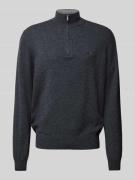 Fynch-Hatton Strickpullover mit Troyer-Kragen in Anthrazit, Größe L