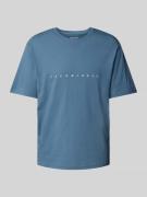 Jack & Jones T-Shirt mit Label-Print Modell 'STAR' in Ocean, Größe L