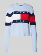 Tommy Jeans Strickpullover mit Logo-Detail Modell 'CENTER FLAG' in Bla...