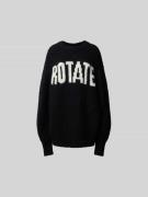 ROTATE Oversized Pullover mit Label-Print in Black, Größe 34