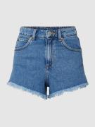 Review Jeansshorts mit ausgefransten Abschlüssen in Blau, Größe XS