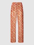 Max Mara Studio Stoffhose mit Allover-Muster Modell 'GEMONA' in Rot, G...