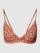 Billabong Bikini-Oberteil mit Allover-Muster in Orange, Größe XS