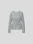 Stine Goya Longsleeve mit Pailletten-Besatz in Silber, Größe S