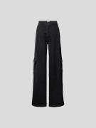 The Mannei High Waist Jeans mit Cargotaschen in Black, Größe 40