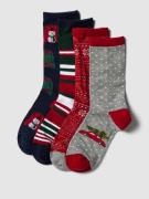 Thought Socken mit Label-Schriftzug Modell 'joseph' im 4er-Pack in Rot...