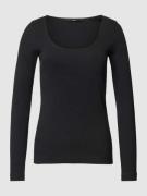 Lanius Longsleeve mit tiefem Rundhalsausschnitt in Black, Größe 38