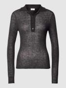 Filippa K Longsleeve mit Umlegekragen in Anthrazit, Größe XS