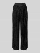 mbyM Wide Leg Stoffhose mit Strukturmuster Modell 'Asaka' in Black, Gr...