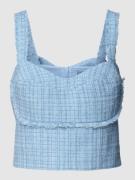 Guess Top mit Glencheck-Muster Modell 'EMILY' in Bleu, Größe L