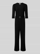 ICHI Jumpsuit mit Taillengürtel Modell 'PABITRA' in Black, Größe L