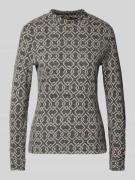 More & More Longsleeve mit Viskose-Anteil und Stehkragen in Anthrazit,...