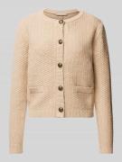 Christian Berg Woman Selection Cardigan mit Strukturmuster in Taupe, G...