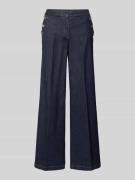 comma Wide Leg Jeans mit Bügelfalten in Jeansblau, Größe 36