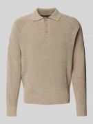 JAKE*S STUDIO MEN Strickpullover mit Strukturmuster in Khaki, Größe L