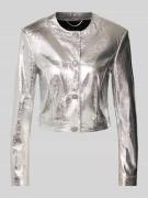 Marc Cain Cropped Blazer in metallic in Silber, Größe 34