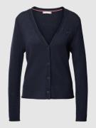 Tommy Hilfiger Strickjacke aus Lanawolle mit Label-Stitching in Marine...