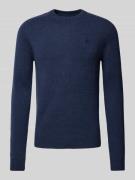 MCNEAL Regular Fit Strickpullover aus reiner  Lammwolle in Dunkelblau ...