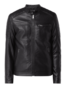 Jack & Jones Jacke mit Biker-Look Modell 'Rocky' in Black, Größe XL