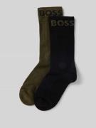 BOSS Socken mit Label-Schriftzug im 2er-Pack Modell 'Sport' in Oliv, G...