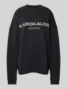 Karo Kauer Oversized Sweatshirt mit Label-Print in Anthrazit, Größe M