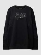 EA7 Emporio Armani Sweatshirt mit Label-Print in Black, Größe L