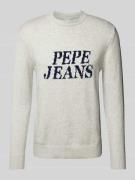 Pepe Jeans Strickpullover mit Label-Stitching Modell 'LUKA' in Silber,...