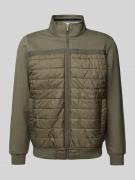 Christian Berg Men Sweatjacke mit Stehkragen in Khaki, Größe 3XL