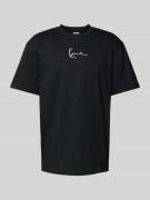 KARL KANI T-Shirt mit Label-Stitching in Black, Größe L