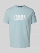 Karl Lagerfeld T-Shirt mit Label-Print in Hellblau, Größe L